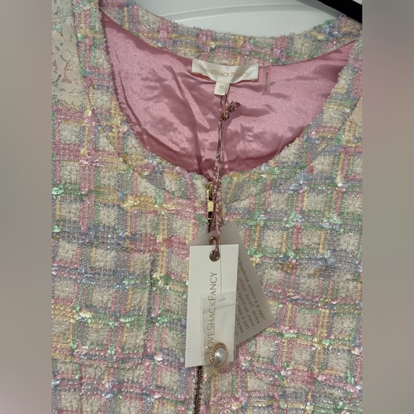 LoveShackFancy Hermosa Tweed Dress in Pink Dream - Picture 6 of 11